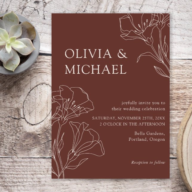 Invitación Elegante caligrafía simple Boda Minimalista (Subido por el creador)