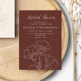 Invitación Elegante caligrafía simple ducha de novia