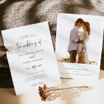 Invitación Elegante caligrafía simple El boda de<br><div class="desc">Esta elegante fotografía caligráfica el boda de la tarjeta de invitación es perfecto para un boda moderno o minimalista. El diseño presenta una tipografía elegante y rústica con una de sus fotos en la parte trasera. Para más opciones de texto de invitación a la boda, por favor vea la elegante...</div>