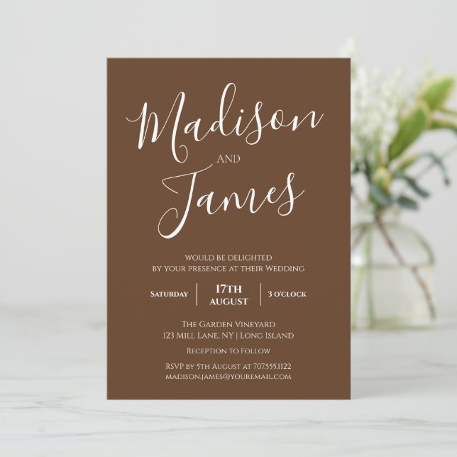 Invitación Elegante caligrafía simple Minimalista moderno (Anverso de pie)