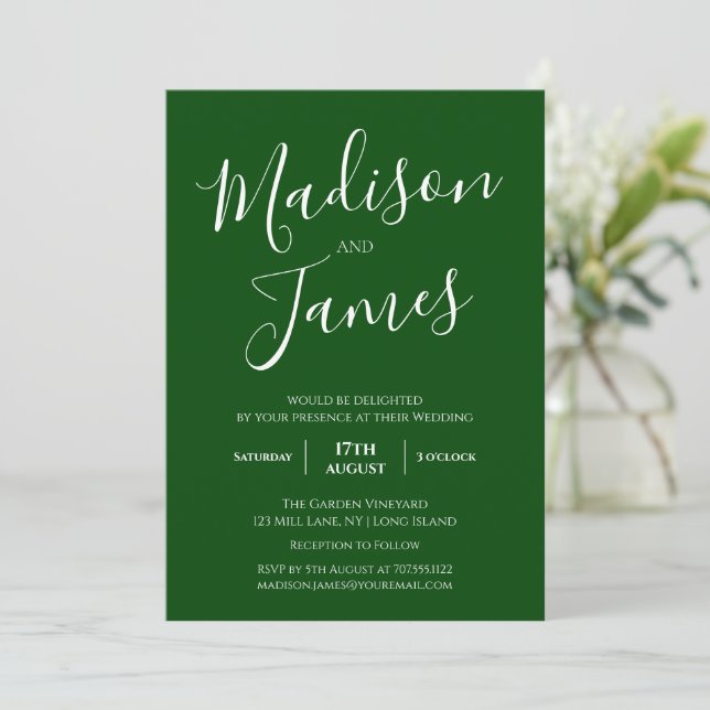 Invitación Elegante caligrafía simple Minimalista moderno (Anverso de pie)