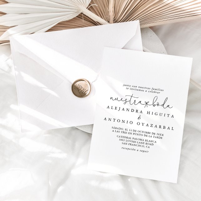 Invitación Elegante caligrafía simple Nuestra Boda Boda (Subido por el creador)