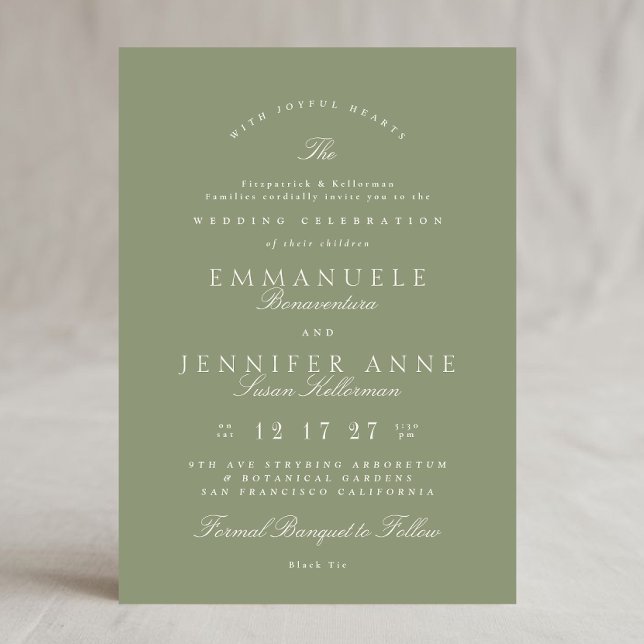Invitación Elegante Caligrafía Verde Sage Formal El Boda (Subido por el creador)