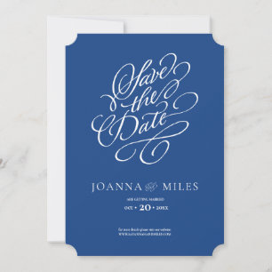 Invitación Elegante caligrafía vertical Marsella Bleu