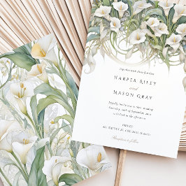 Invitación Elegante Calla Lily Boda Delicate Pastel Florals