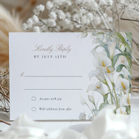 Elegante Calla Lily Wedding RSVP Card Pastel