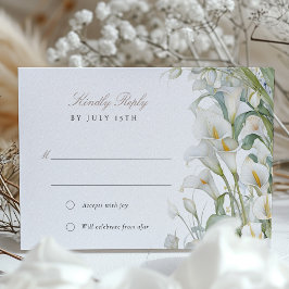 Invitación Elegante Calla Lily Wedding RSVP Card Pastel
