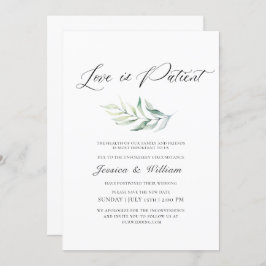 Invitación Elegante Cambiar la Fecha El Amor es Paciente Acua