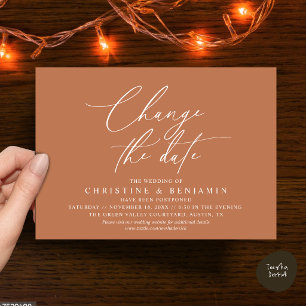 Invitación Elegante Cambio de Fecha de Boda Aplazada