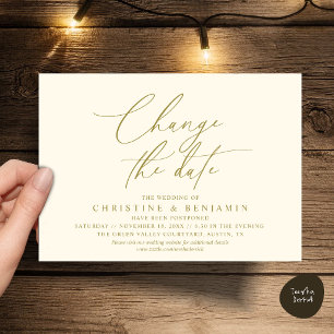 Invitación Elegante cambio de fecha de la boda posponer
