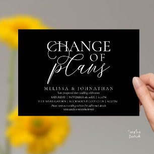 Invitación Elegante cambio de planes de boda pospuestos