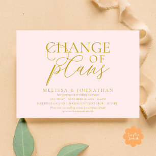 Invitación Elegante cambio de planes de boda pospuestos