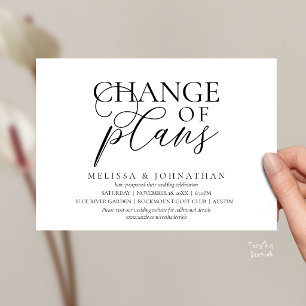 Invitación Elegante cambio de planes de boda pospuestos