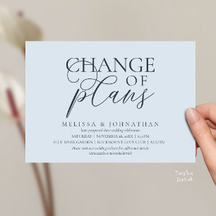 Invitación Elegante cambio de planes de boda pospuestos tipog