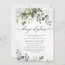 Invitación Elegante cambio de planos Eucalyptus acuarela