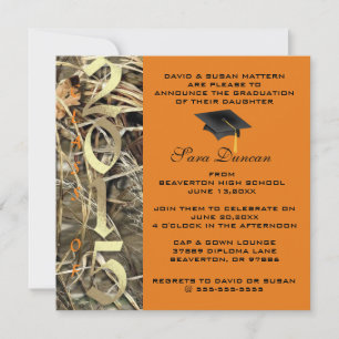 Invitación Elegante camo clásico 2015 invita a graduarse