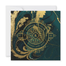 Elegante Campaña de Oro Verde Esmeralda Vintage