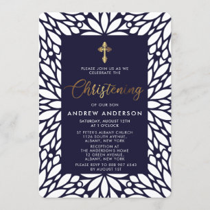 Invitación Elegante Campeón De Oro Y Azul De La Marina