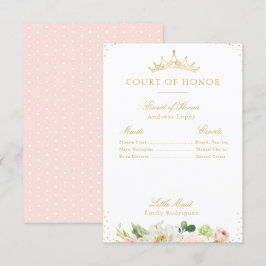 Invitación Elegante cancha de honor rosa y floral