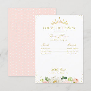 Invitación Elegante cancha de honor rosa y floral