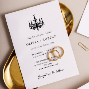Invitación Elegante Candil Minimalista para Bodas