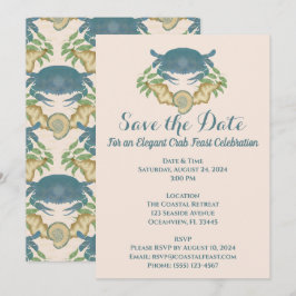 Invitación Elegante Cangrejo Festín-Acuarela Cangrejos Azules