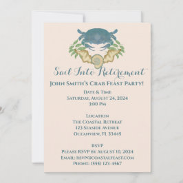 Invitación Elegante Cangrejo Festín-Acuarela Cangrejos Azules