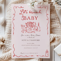 Elegante Caprichoso Garabato Vamos a Brunch Baby S