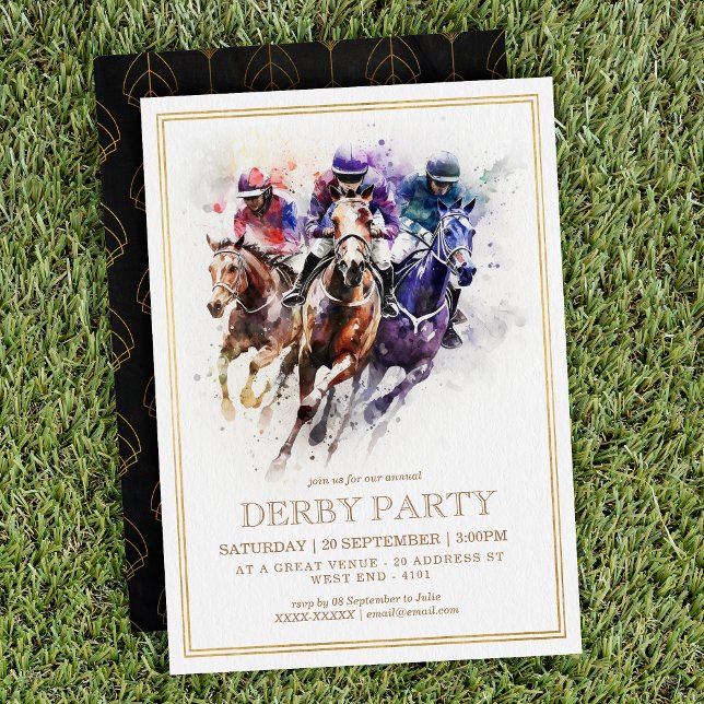 Invitación Elegante Carrera de Caballos Derby Fiesta / Ecuest (Subido por el creador)