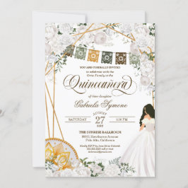 Invitación Elegante Carro Occidental Floral Blanco Quinceaner