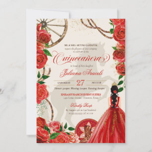 Invitación Elegante Carro Roses Roses Roses Rancho Occidental