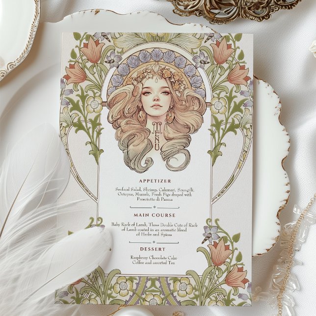 Invitación Elegante carta Art Nouveau floral Boda carta (Subido por el creador)