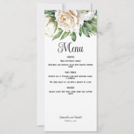 Invitación Elegante carta Boda de rosas blancas y peonies