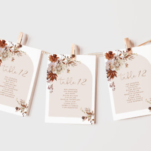 Invitación Elegante carta de asiento de mesa de caída rústica