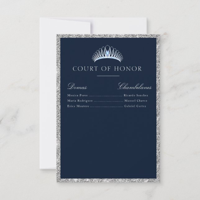 Invitación Elegante carta de honor de la marina y el tribunal (Anverso)