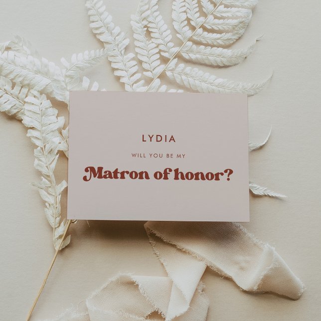 Invitación Elegante carta de honor de Matrón rosa de durazno  (Subido por el creador)