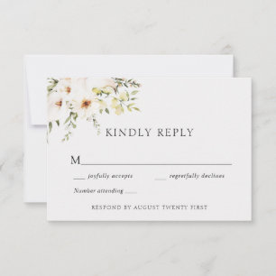 Invitación Elegante carta de respuesta de vegetación y Boda d
