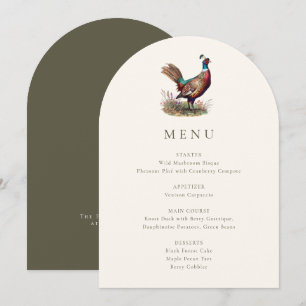 Invitación Elegante carta rústica de menú de caza de granadas