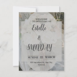 Invitación Elegante cartel de bienvenida para boda minimalist