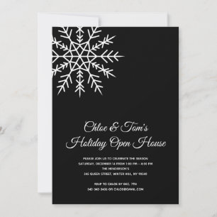Invitación Elegante Casa Abierta de Vacaciones con Copas de N