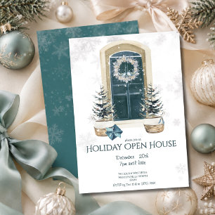 Invitación Elegante Casa Abierta de Vacaciones de Invierno en