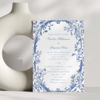 Elegante Casa Abierto Floral Azul Recepción de Bod