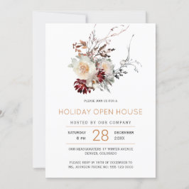 Invitación Elegante casa de campo florida de invierno