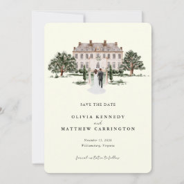 Invitación Elegante casa de campo | Ranch Photo Save the Date