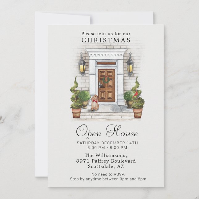 Invitación Elegante Casa de Navidades acuáticos (Anverso)