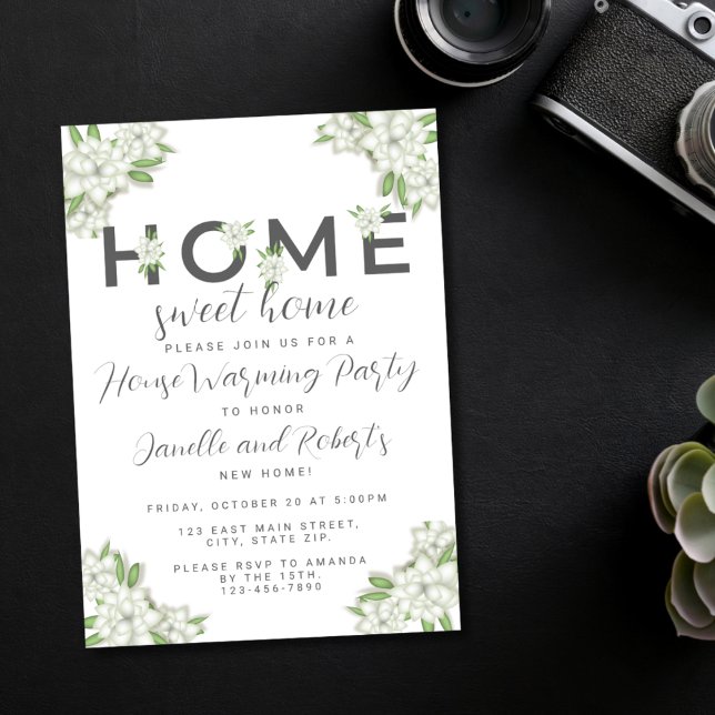 Invitación Elegante casa floral dulce hogar hogar cálido (Subido por el creador)