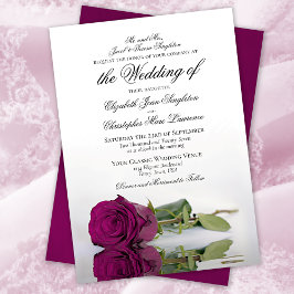 Invitación Elegante Cassis Rosa Magenta púrpura Boda formal