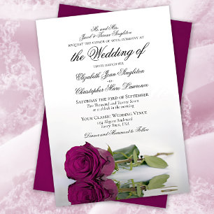 Invitación Elegante Cassis Rosa Magenta púrpura Boda formal