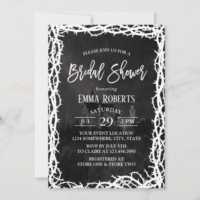Invitación Elegante Castillo de Hadas Thorn Frame Bridal Show (Anverso)