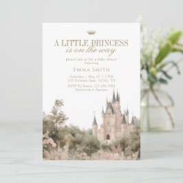 Invitación Elegante Castillo de Princesa Baby Shower Real